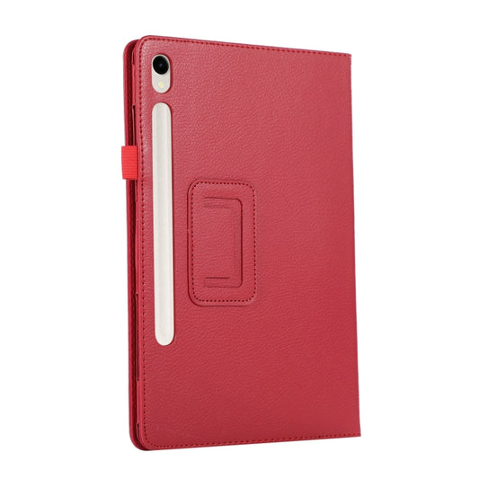For Samsung Galaxy Tab S9+ / S10+ Litchi Texture Leather Tablet Case with Holder(Red) by bashfashion
