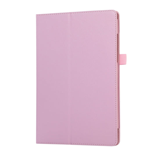 For Samsung Galaxy Tab A9+ Litchi Texture Leather Tablet Case with Holder(Pink) by bashfashion