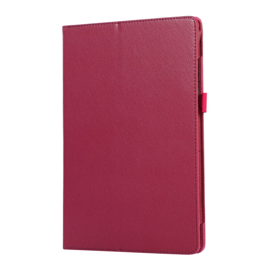 For Samsung Galaxy Tab A9 Litchi Texture Leather Tablet Case with Holder(Rose Red) by bashfashion