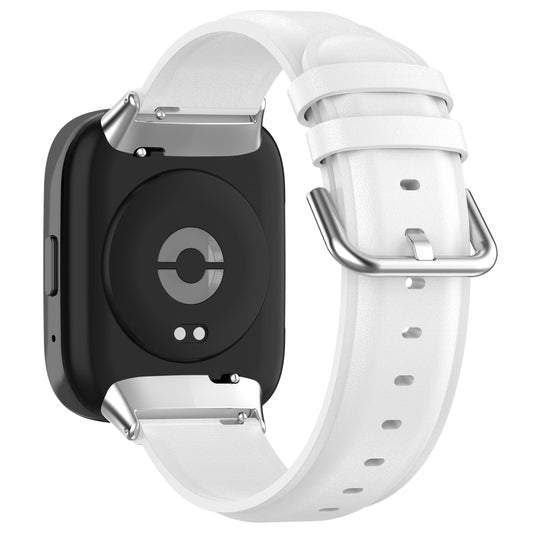 For Redmi Watch 3 Lite / Watch 3 Active Leather Replacement Watch Band(White) by bashfashion