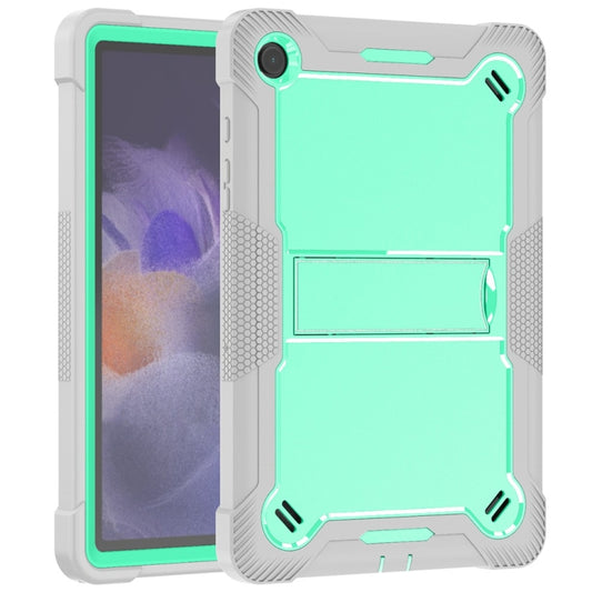 For Samsung Galaxy Tab A9+/A11+ Shockproof Silicone Hybrid PC Tablet Case with Holder(Mint Green + Grey) by bashfashion