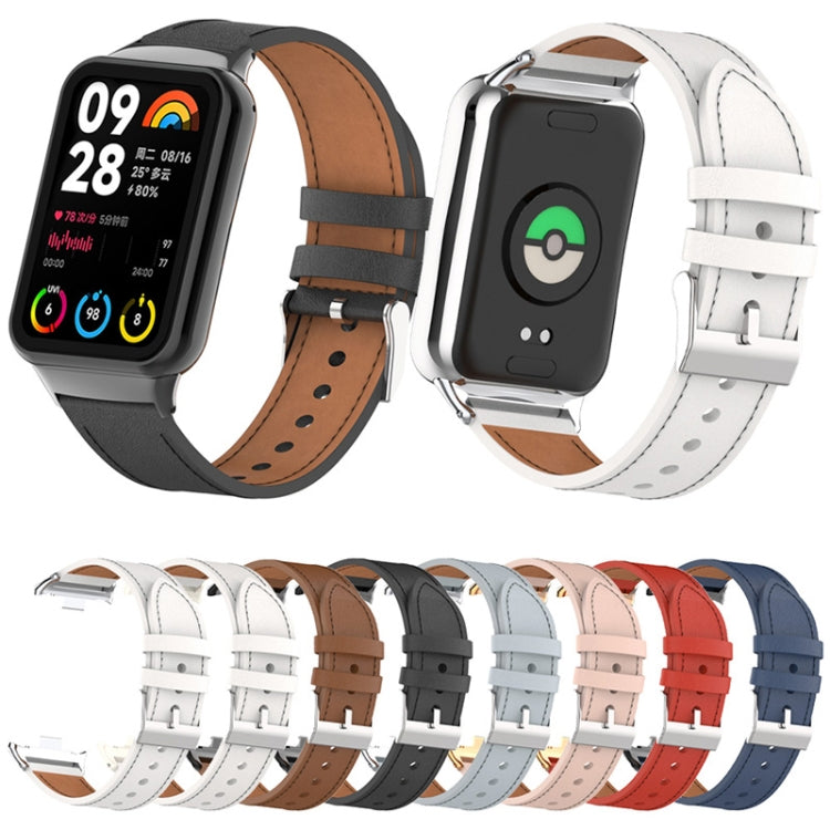 For Xiaomi Smart Band 9 Pro / 8 Pro 18mm Microfiber Sewing Leather Watch Band(Grey) by bashfashion