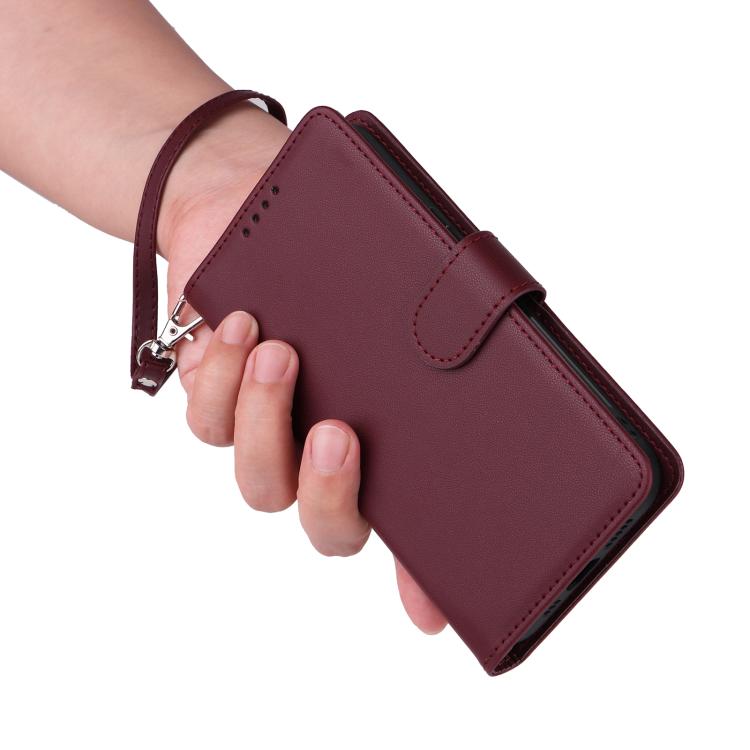 For iPhone 17 BETOPNICE BN-005 2 in 1 Detachable Imitate Genuine Leather Phone Case(Wine Red) by BETOPNICE