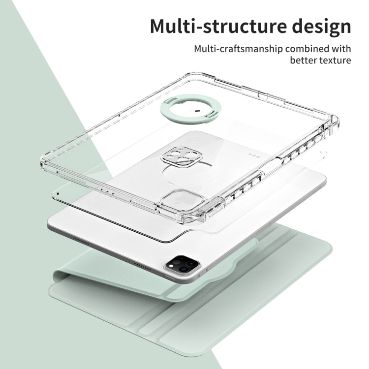 For iPad Pro 11 2022 / Air 10.9 2022 360 Rotation Detachable Clear Acrylic Leather Tablet Case(Light Green) by bashfashion