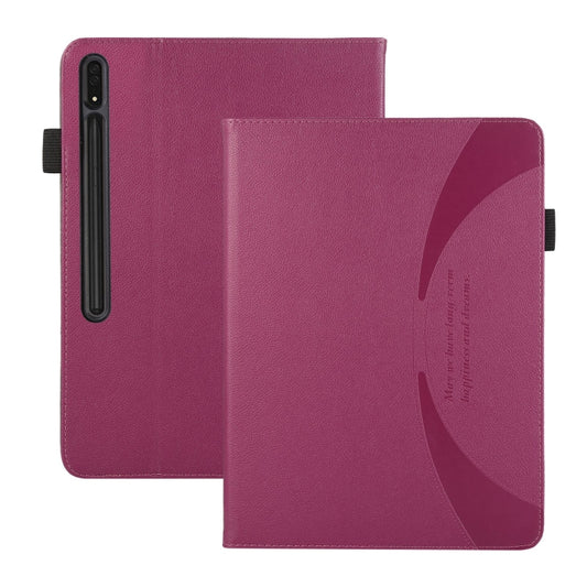For Samsung Galaxy Tab S9 Ultra / S8 Ultra Litchi Texture Leather Sucker Tablet Case(Purple) by bashfashion
