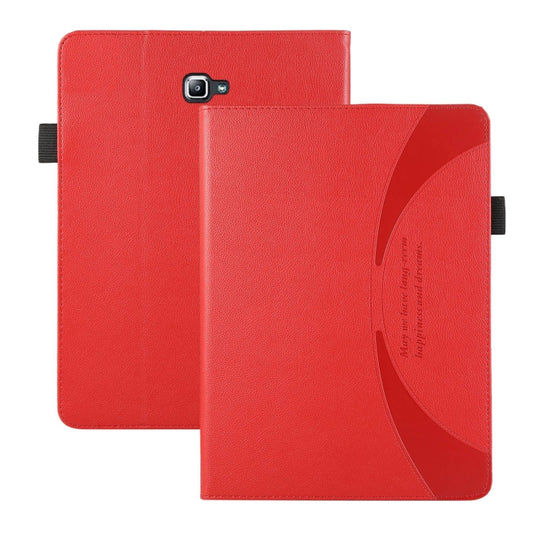 For Samsung Galaxy Tab A 10.1 2016 T580 Litchi Texture Leather Sucker Tablet Case(Red) by bashfashion