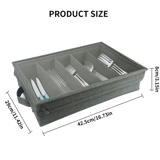 Removable Foldable Tableware Storage Box(Grey) by bashfashion