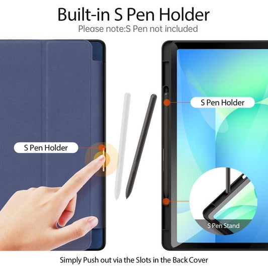 For Samsung Galaxy Tab S10 FE+ DUX DUCIS Domo Series Magnetic Flip Leather Tablet Case(Blue) by DUX DUCIS