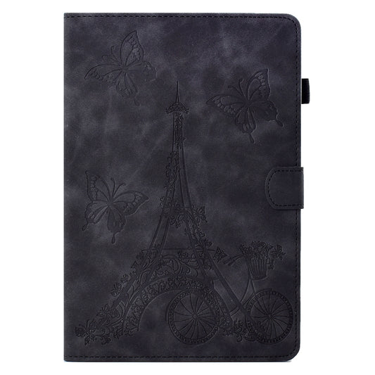 For Samsung Galaxy Tab A11 / A9 Embossed Tower Flip Leather Tablet Case(Black) by bashfashion