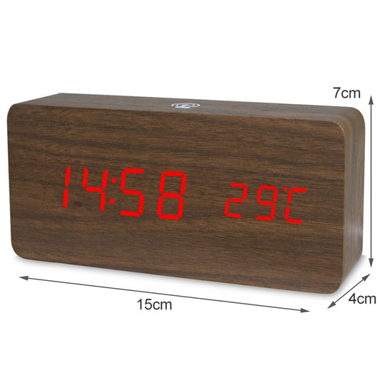 LT-1035 LED Display Digital APP Smart Alarm Clock(Red Light Redwood) by bashfashion