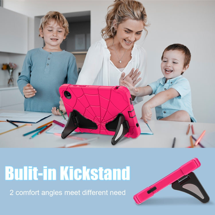 For Samsung Galaxy Tab A9 Spider Silicone Hybrid PC Shockproof Tablet Case(Strawberry Black) by bashfashion