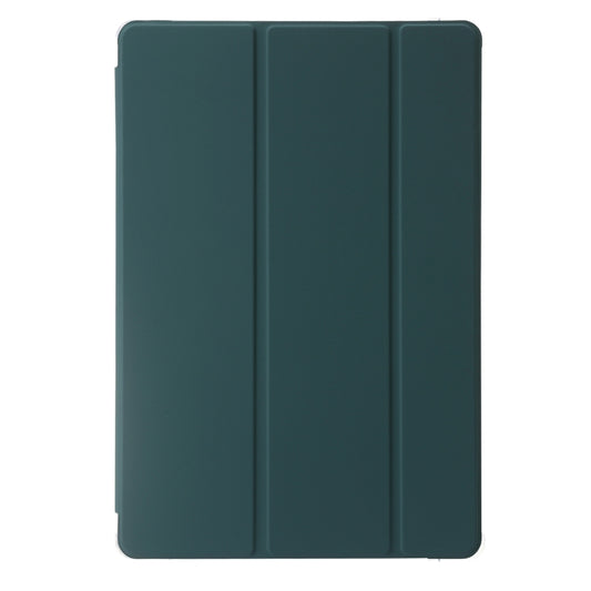 For Samsung Galaxy Tab S9+ 3-Fold Clear Acrylic Leather Tablet Case(Deep Green) by bashfashion