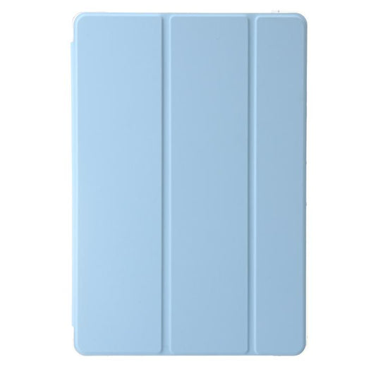 For Samsung Galaxy Tab S10 FE+ 3-Fold Clear Acrylic Leather Tablet Case(Ice Blue) by bashfashion