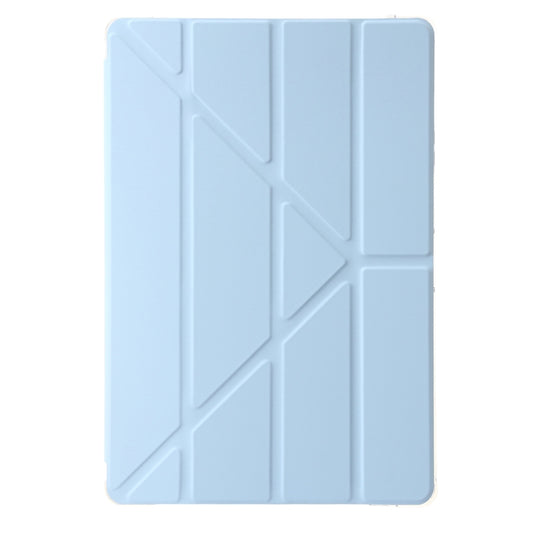 For Samsung Galaxy Tab S10 FE / S9 FE Clear Acrylic Deformation Leather Tablet Case(Ice Blue) by bashfashion