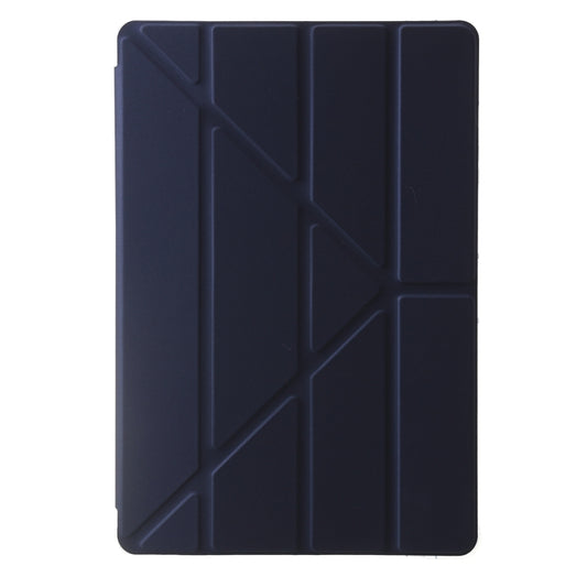 For Samsung Galaxy Tab S9 FE+ Clear Acrylic Deformation Leather Tablet Case(Dark Blue) by bashfashion