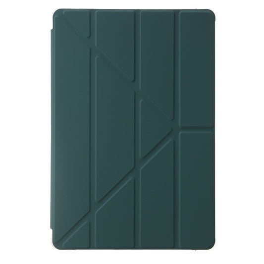 For Samsung Galaxy Tab S9 FE+ Clear Acrylic Deformation Leather Tablet Case(Deep Green) by bashfashion