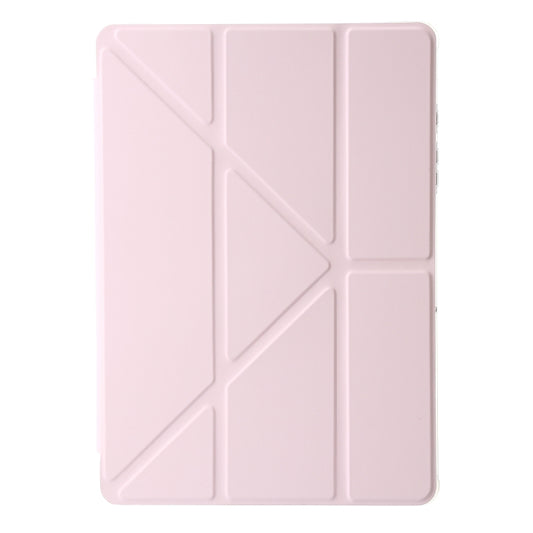 For Samsung Galaxy Tab A11 / A9 Clear Acrylic Deformation Leather Tablet Case(Pink) by bashfashion