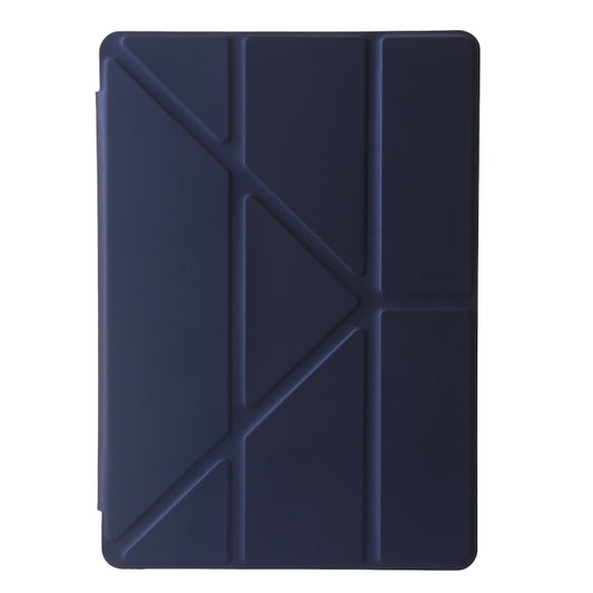 For Samsung Galaxy Tab A11 / A9 Clear Acrylic Deformation Leather Tablet Case(Dark Blue) by bashfashion