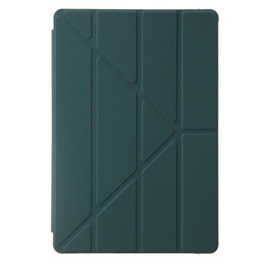 For Samsung Galaxy Tab S10 FE+ Clear Acrylic Deformation Leather Tablet Case(Deep Green) by bashfashion