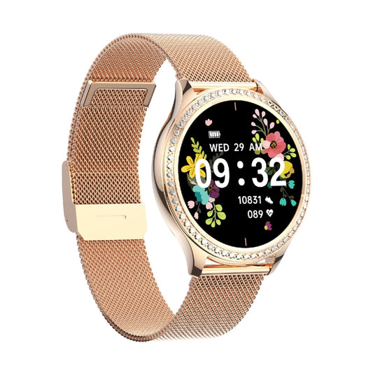 AK53 IP67 BT5.2 1.32inch Smart Watch Support Voice Call / Health Monitoring, Style:Steel Mesh Strap(Gold) by bashfashion