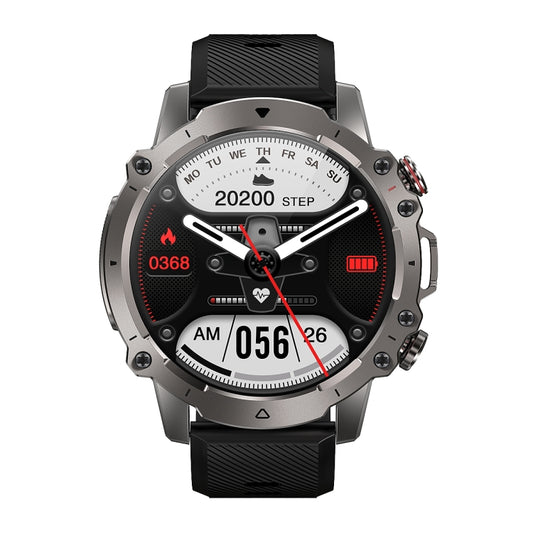 AK56 IP67 BT5.1 1.43inch Smart Watch Support Voice Call / Health Monitoring, Style:Silicone Strap(Black) by bashfashion