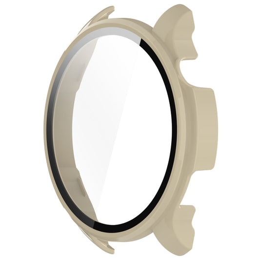 For Amazfit Balance A2286 PC + Tempered Film Integrated Watch Protective Case(Ivory White) by bashfashion