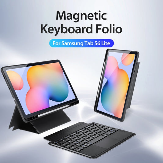 For Samsung Galaxy Tab S6 Lite / 2024 DUX DUCIS DK Floating Magnetic Keyboard Leather Tablet Case with Holder(Black) by DUX DUCIS