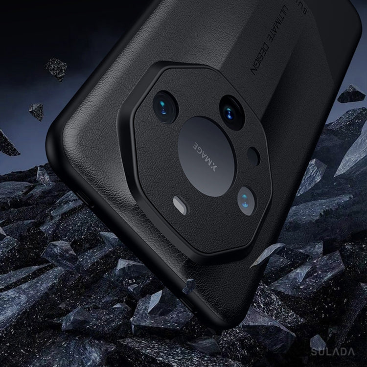 For Huawei Mate 40 RS Porsche Design SULADA Plain Leather + PC Shockproof Phone Case(Black) by SULADA