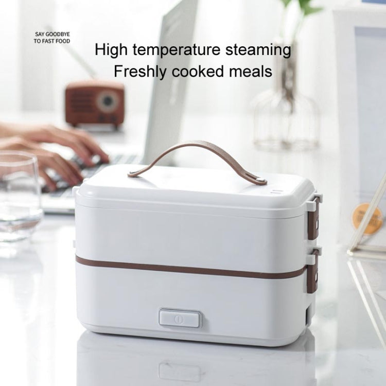 Multi Functional Microwave Oven With Plug-in Electric Cooking Electric Lunch Box, Color:White Single Layer(EU Plug) by bashfashion