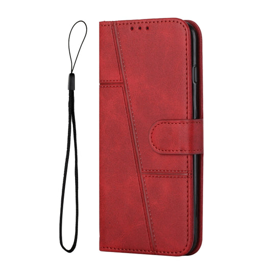 For OPPO A3 Pro Stitching Calf Texture Buckle Leather Phone Case(Red) by bashfashion