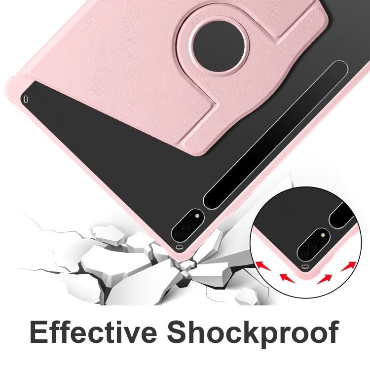 For Samsung Galaxy Tab S10+ / S9+ Acrylic 360 Degree Rotation Holder Tablet Leather Case(Sand Pink) by bashfashion