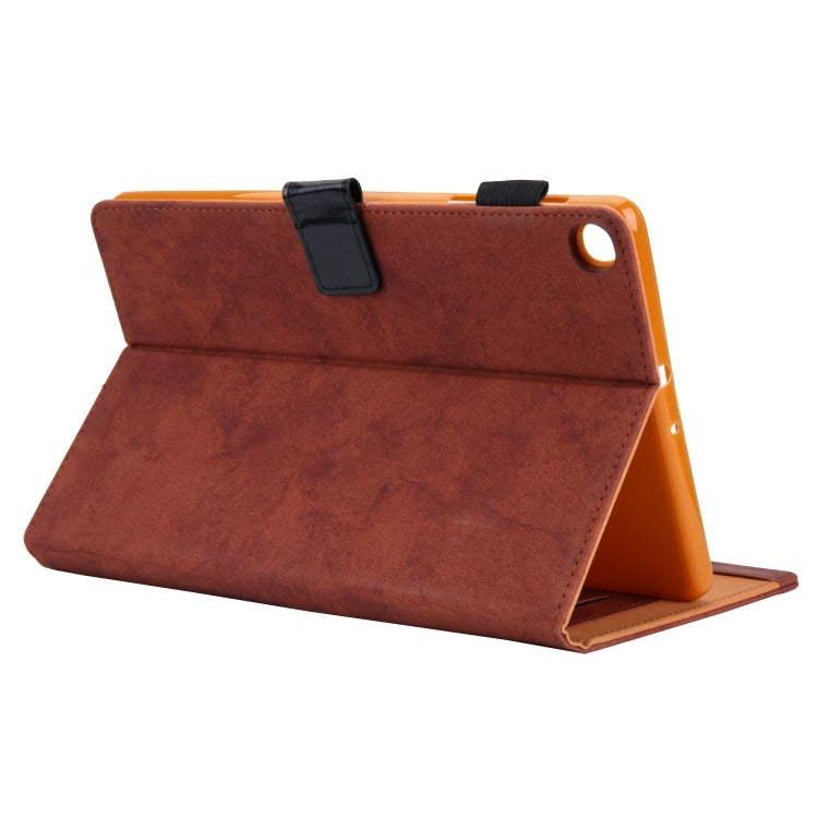 For Samsung Galaxy Tab A11 / A9 Cloth Texture Leather Tablet Case(Brown) by bashfashion