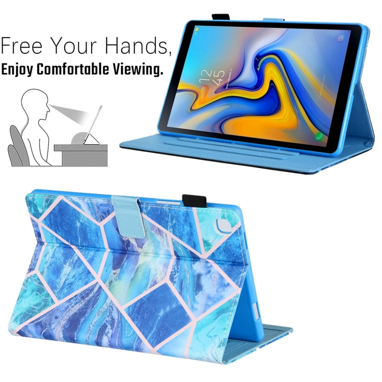 For Samsung Galaxy Tab A11 / A9 Colored Drawing Leather Tablet Case(Blue Grid) by bashfashion