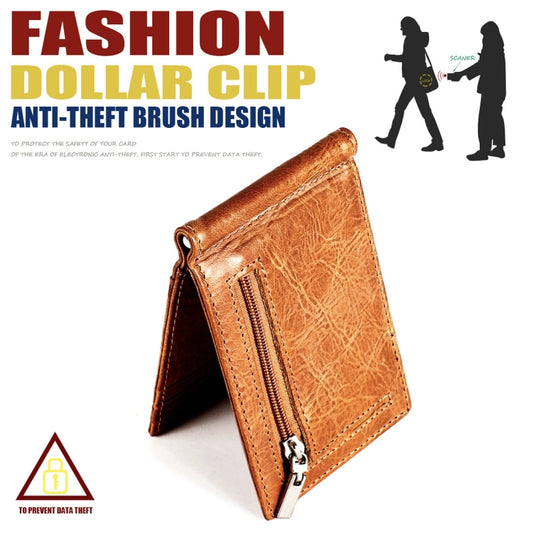 9603 Antimagnetic RFID Crazy Horse Texture Leather Wallet with Card Slots(Brown) by bashfashion
