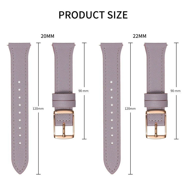 22mm Universal Genuine Leather Watch Band(Black) by bashfashion