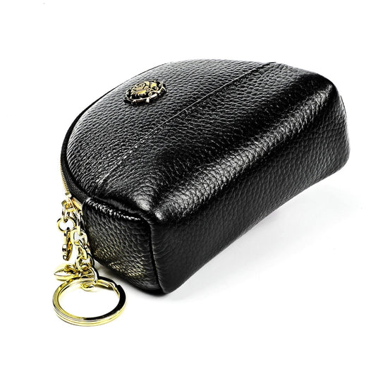 2027 Lady Leather Zipper Wallet Purse Double-pocket Little Shell Bag(Black) by bashfashion