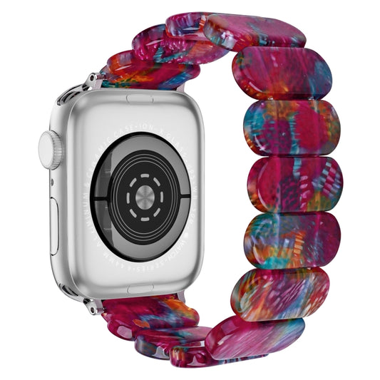 For Apple Watch Series 3 42mm Stretch Rope Resin Watch Band(Pearlescent Rainbow) by bashfashion