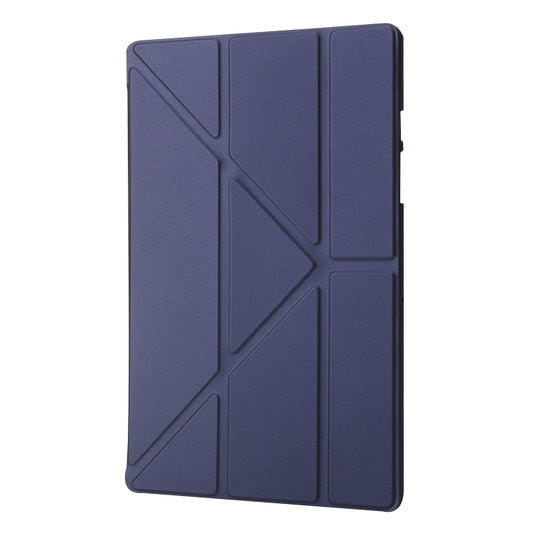 For Samsung Galaxy Tab A11 / A9 TPU Deformation Multi-Fold Leather Tablet Case(Navy Blue) by bashfashion