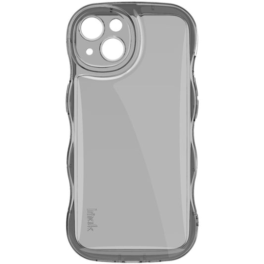 For iPhone 14 IMAK Wave Bubble Soft Shockproof Phone Case(Transparent Black) by imak