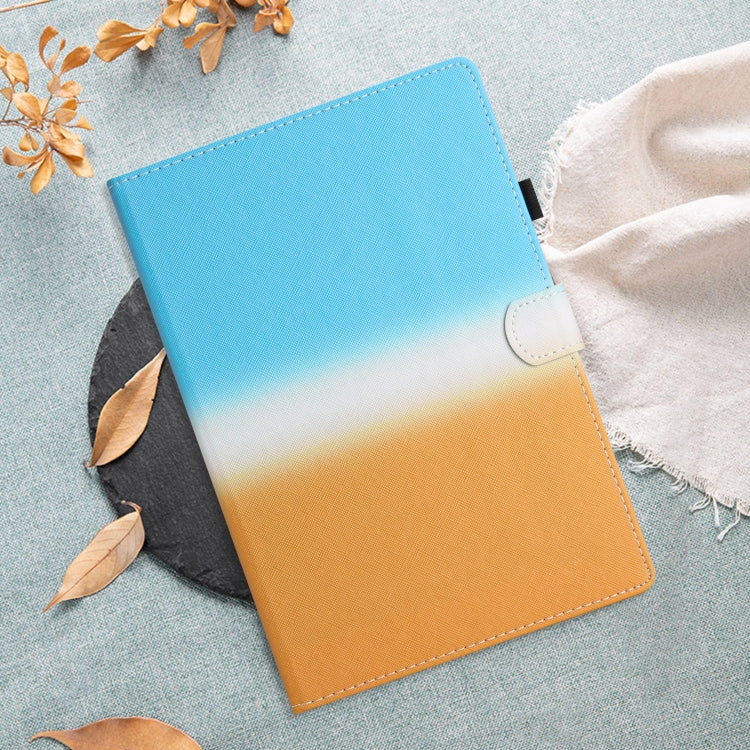 For Samsung Galaxy Tab A11 / A9 Stitching Gradient Smart Leather Tablet Case(Blue Orange) by bashfashion