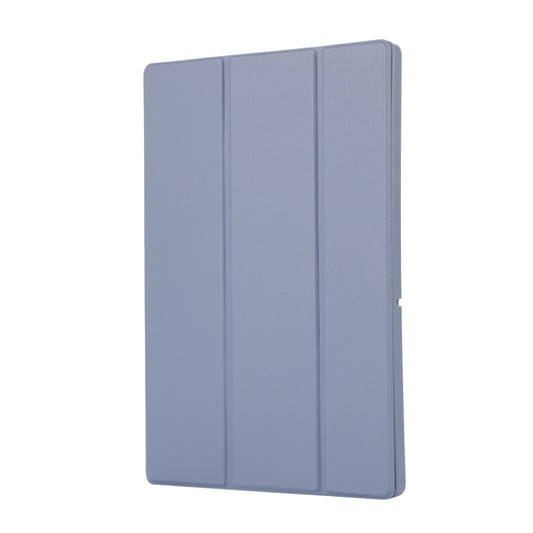 For Samsung Galaxy Tab A9+ 3-Fold Pure Color TPU Leather Tablet Case with Pen Slot(Lavender) by bashfashion