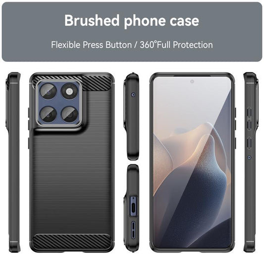 For Motorola Edge 60 Fusion Carbon Fiber Brushed Texture TPU Phone Case(Black) by bashfashion