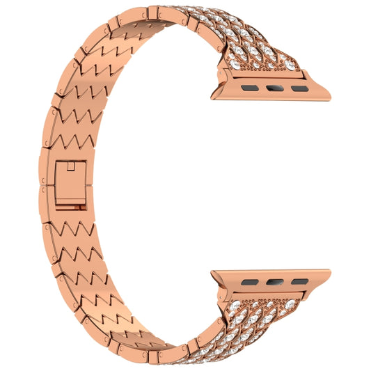 For Apple Watch Series 7 45mm Devil Eye Diamond Bracelet Metal Watch Band(Rose Gold) by bashfashion