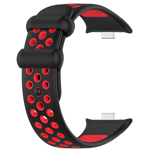 For Redmi Watch 4 Two Color Silicone Sports Watch Band(Black Red) by bashfashion