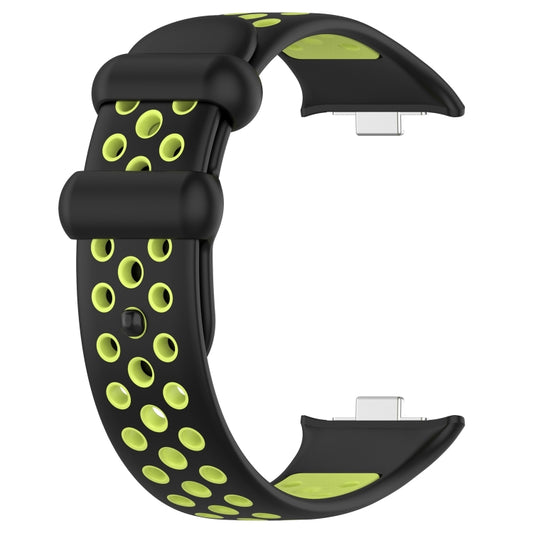 For Redmi Watch 4 Two Color Silicone Sports Watch Band(Black Lime) by bashfashion