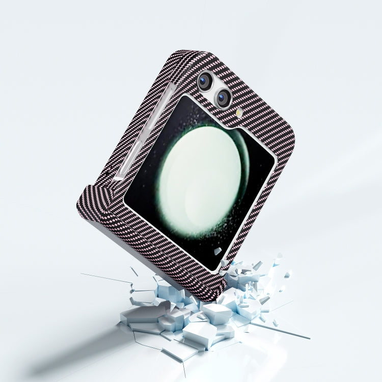 For Samsung Galaxy Z Flip5 5G Carbon Fiber All-inclusive Water Sticker Phone Case(Red) by bashfashion