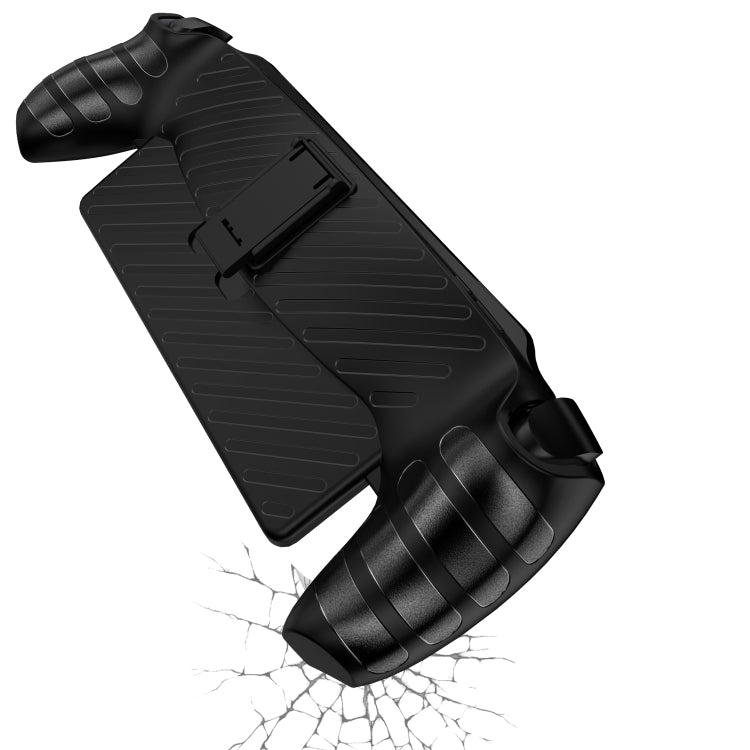 For Sony PlayStation Portal TPU Stripe Game Console Case with Holder(White) by bashfashion