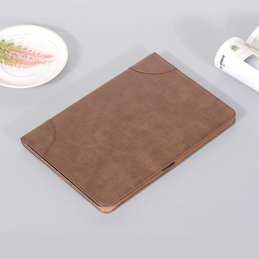 For Samsung Galaxy Tab S9 Retro Book Leather Tablet Case(Dark Brown) by bashfashion