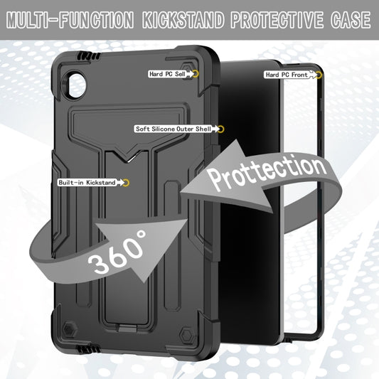 For Samsung Galaxy Tab A9 T Holder Robot Silicone Hybrid PC Tablet Case(Black) by bashfashion