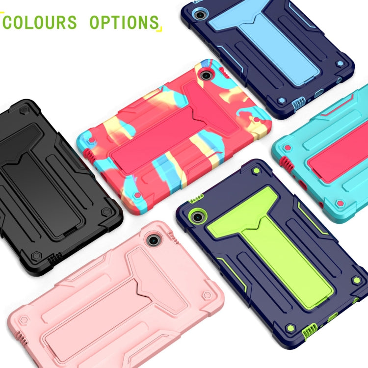 For Samsung Galaxy Tab A9 T Holder Robot Silicone Hybrid PC Tablet Case(Black) by bashfashion